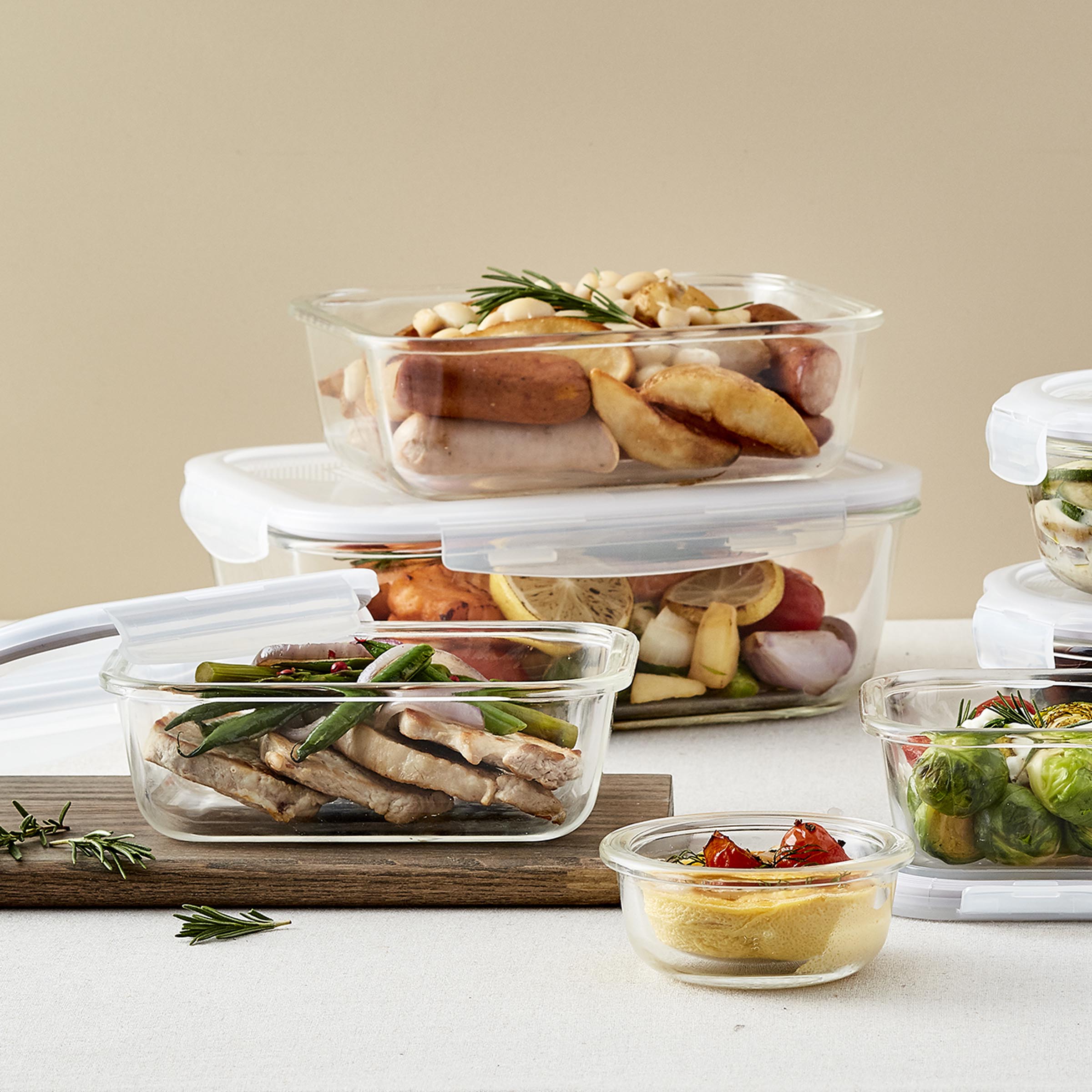 Glass Meal Prep Containers 3 Compartment (950 ML) - Glass Lunch