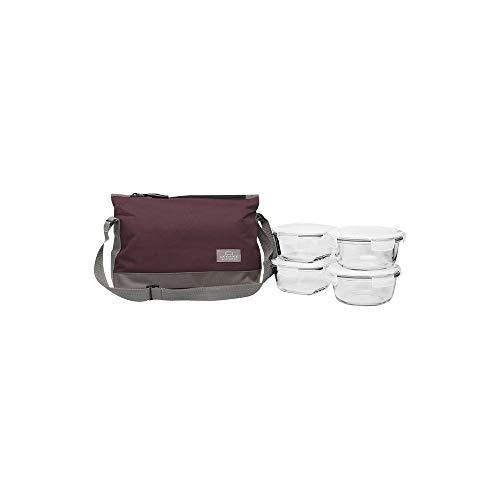 LocknLock Lunch Box with Zipper Closure Lunch Bag Set of 4 Brown
