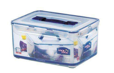 LocknLock Small Storage Container with Grab Handle and Trey, Transparent