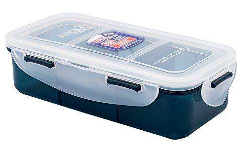 LocknLock Plastic Lunch Box with Stripes Bag Set, 4-Pieces