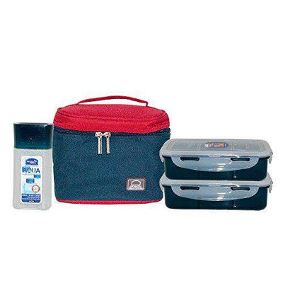 LocknLock Plastic Lunch Box Set with Bag, 3-Pieces