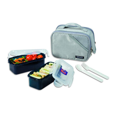 LocknLock Large Lunch Box Set with Bag, Spoon and Fork, 3 Pieces