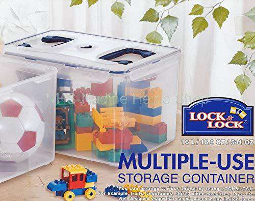 LocknLock Large Multiple-Purpose Storage Container with Grab Handles, Transparent