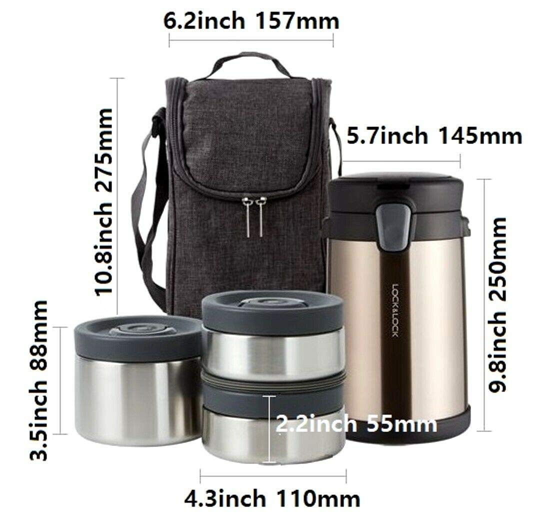 LocknLock Stainless Steel One Touch Integral Insulated Lunch Box