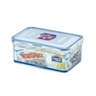 LocknLock Classics Rectangular Plastic Airtight Food Storage Container, 1.4 Liter, Set of 2