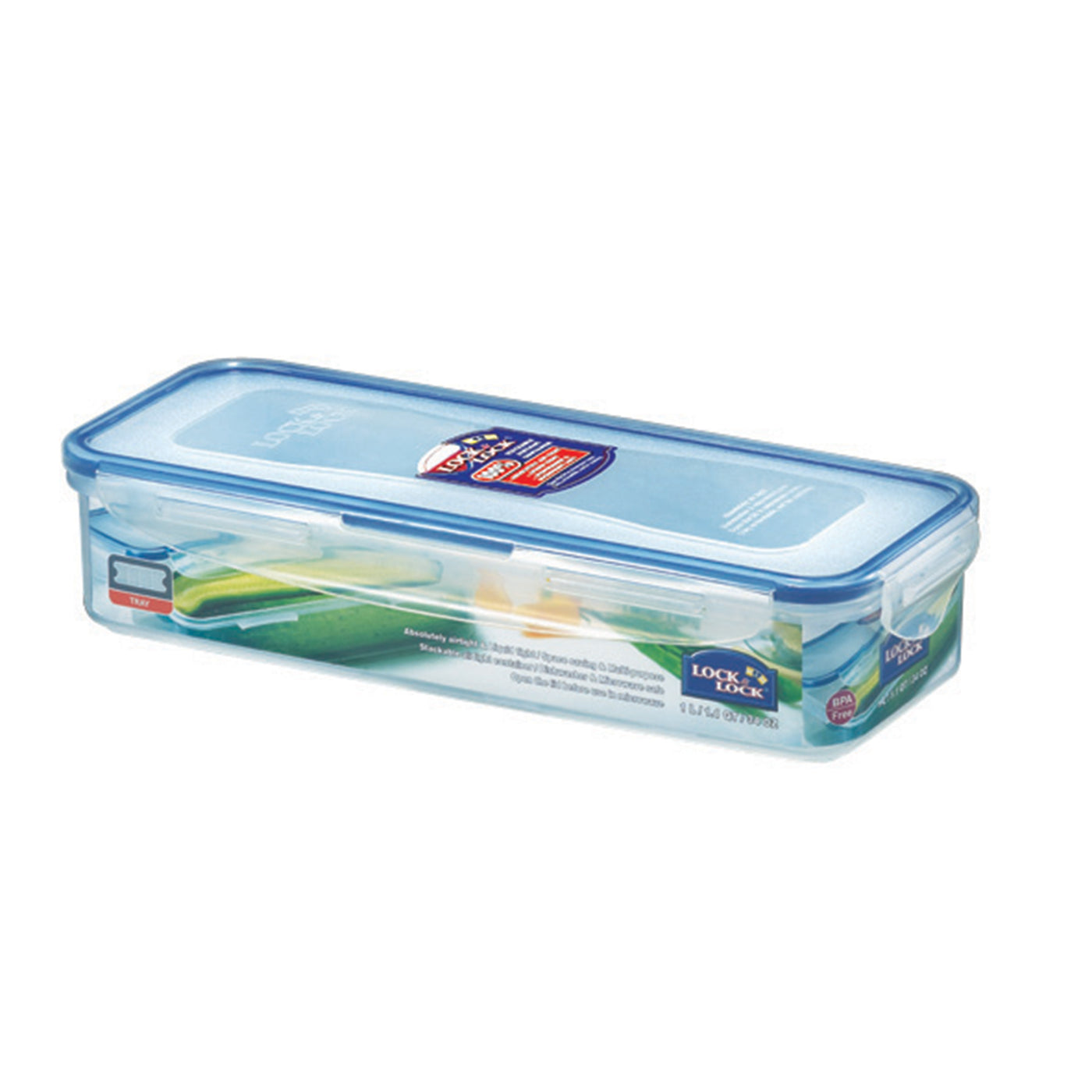 LocknLock Classics Small Flat Oblong Food Container with Leak Proof Locking Lid and Tray