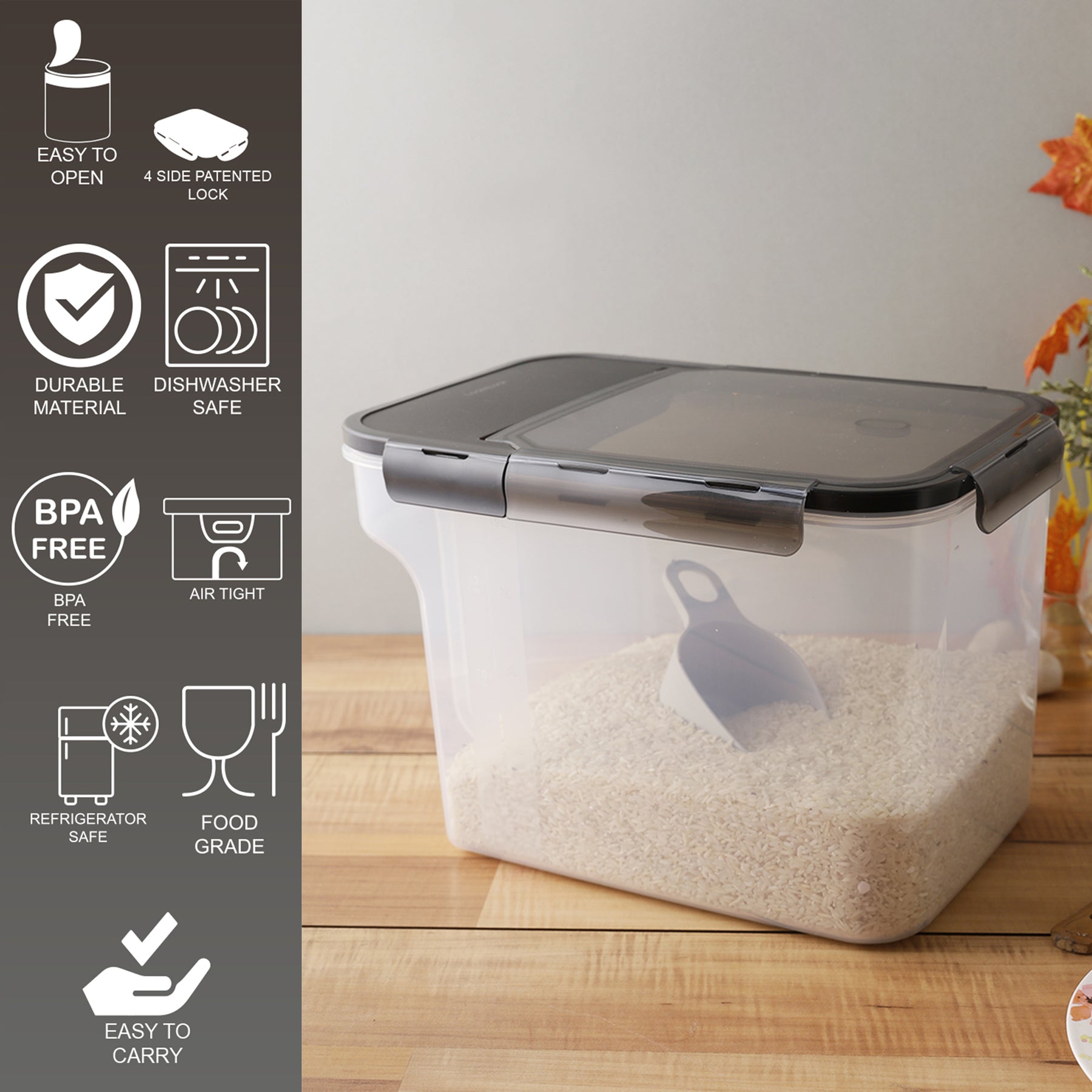Small Food Container Lock LocknLock Hermetic Pantry Food Container with Air Tight Locking | 10LT ...