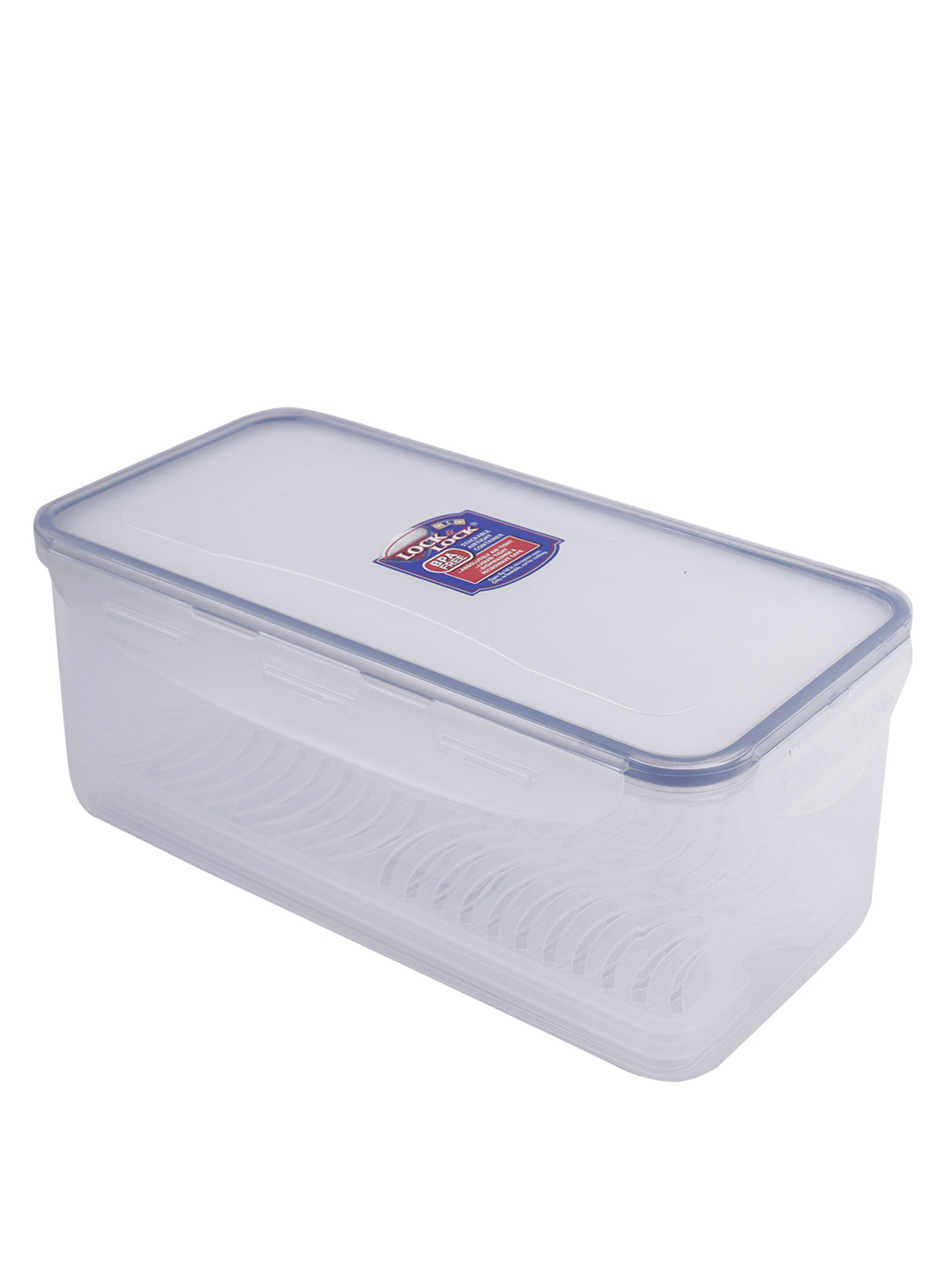 LocknLock Classics Large Flat Oblong Food Container with Tray, Transparent