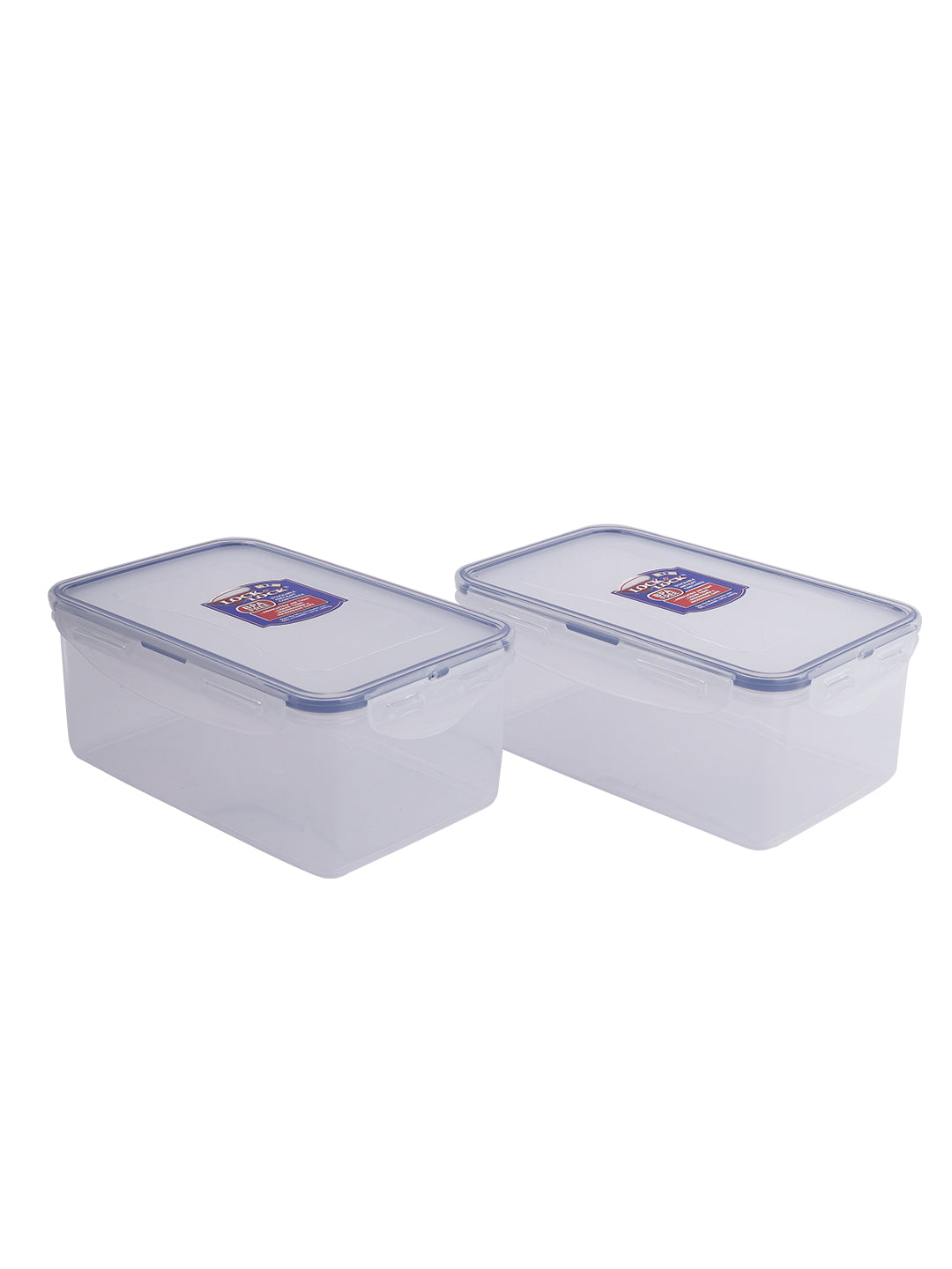 LocknLock Classics Rectangular Plastic Airtight Food Storage Container, 1.4 Liter, Set of 2