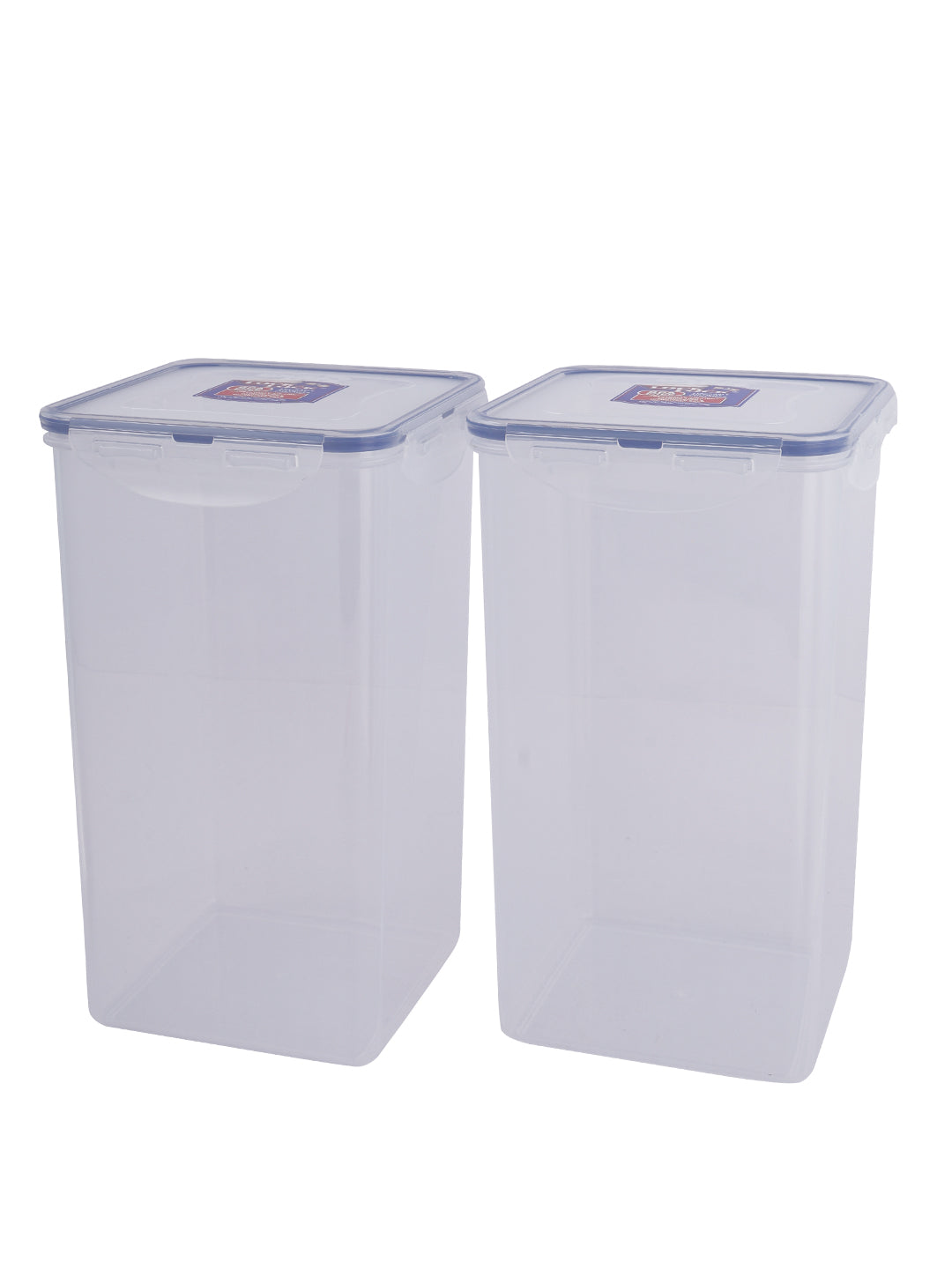 LocknLock Classics Square Plastic Airtight Food Storage Container, 4 Liter, Set of 2