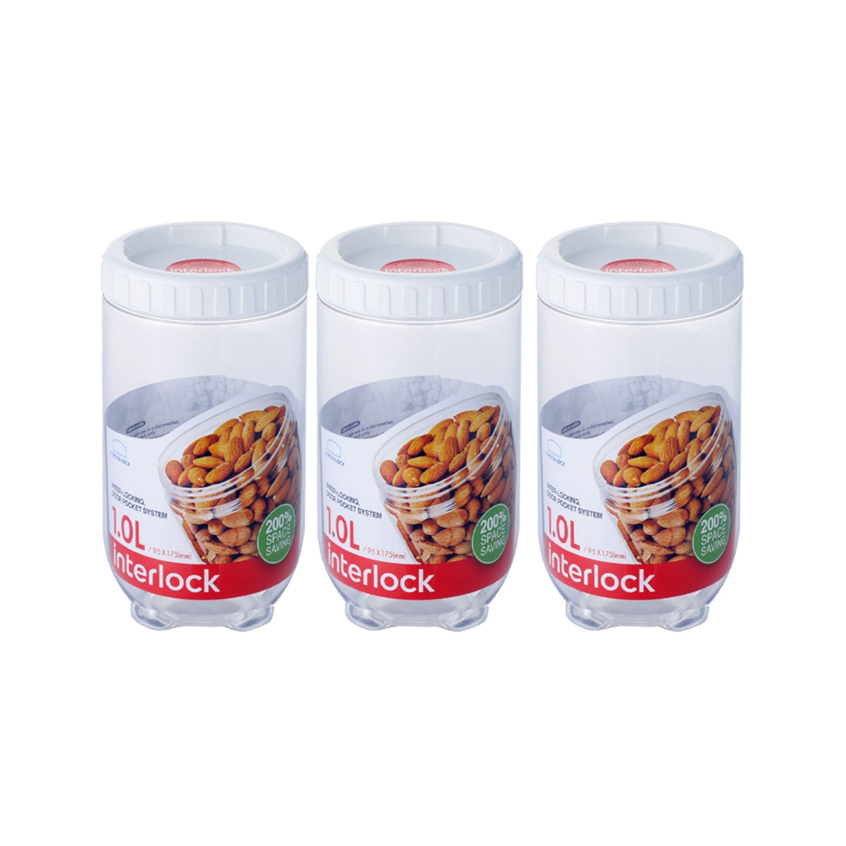 ROUND 1LTR X 3 - INTERLOCK SET – LocknLock India
