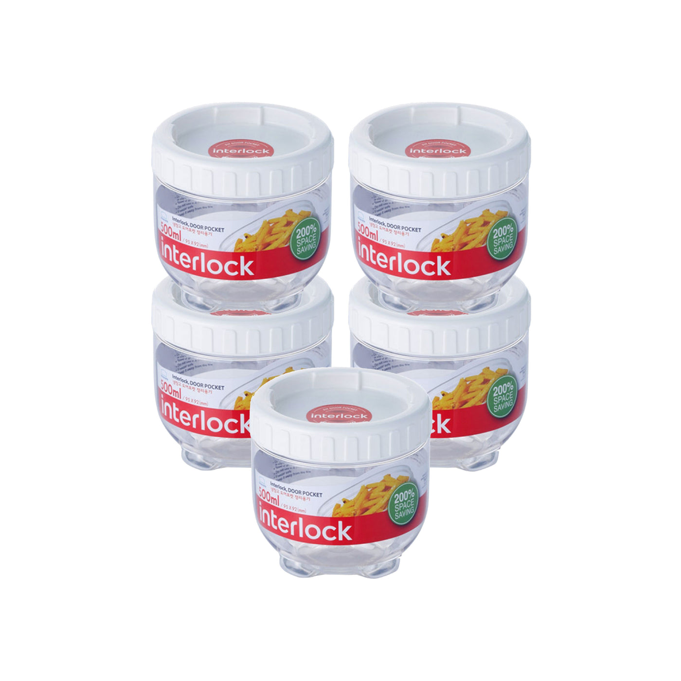 ROUND 500ML X 5 - INTERLOCK SET