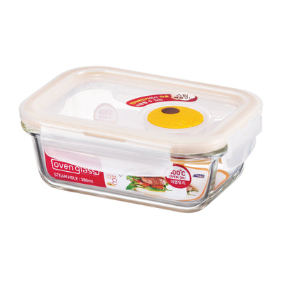 LocknLock Glass Food Storage Rectangular Container with Steam Vent Lid | Small