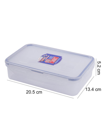 LocknLock Classic Medium Flat Rectangular Food Container with Divider | Clear